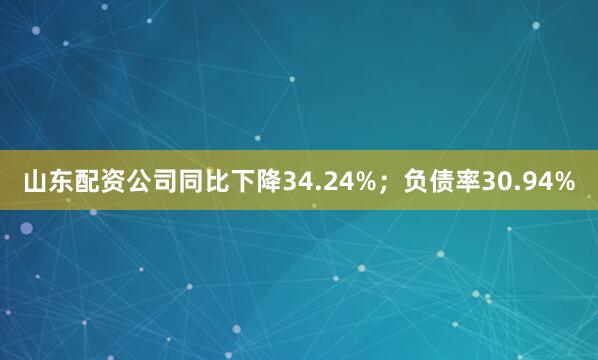 山东配资公司同比下降34.24%；负债率30.94%